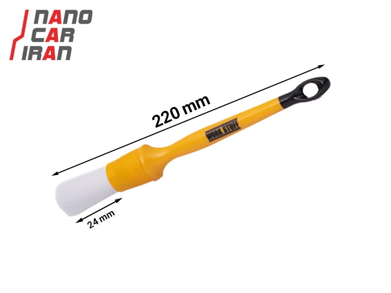 فرچه مقاوم در برابر مواد اسیدی ورک استاف مدل آلبینیو سفید سایز ۲۴ میلی‌ متری Work Stuff Albino White Acid-Resistant Brush 24 mm